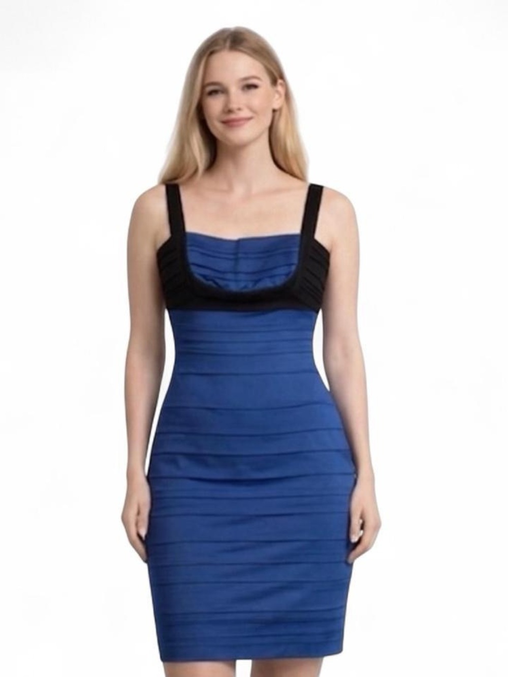 NWT BCBG Navy Blue Colorblock Dress NEW